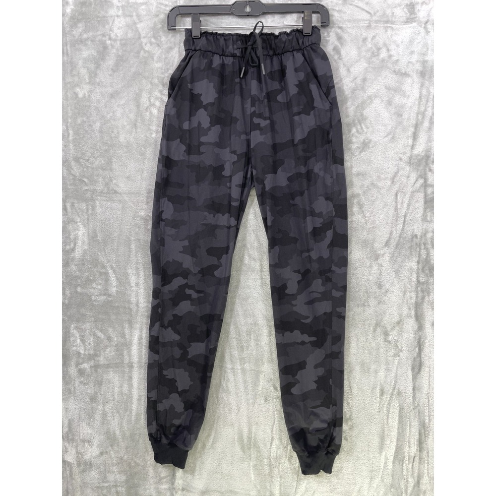 Lululemon Size 2 Stretch High Rise Jogger Pants Camo Heritage 365 Deep Coal
